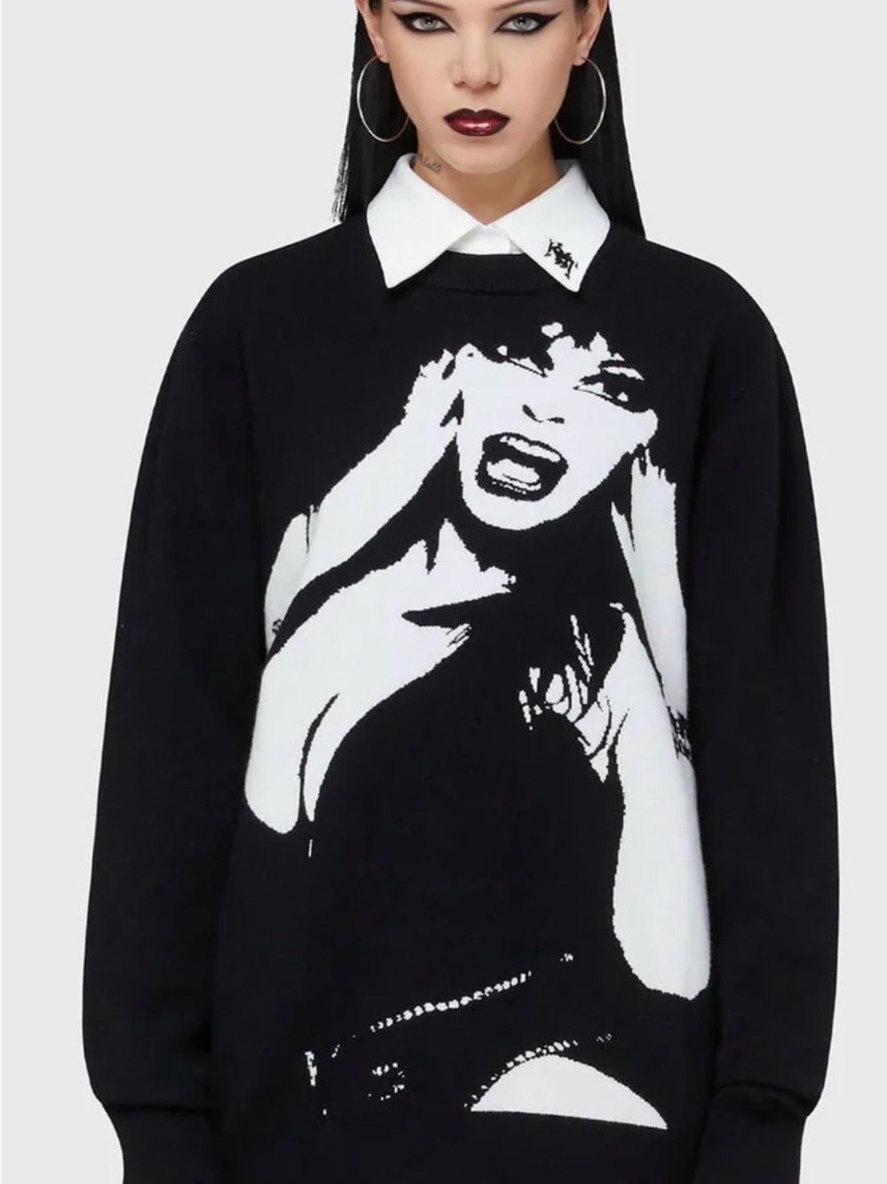 Killstar x Elvira Elvira Mistress Of The Dark Sweater Black